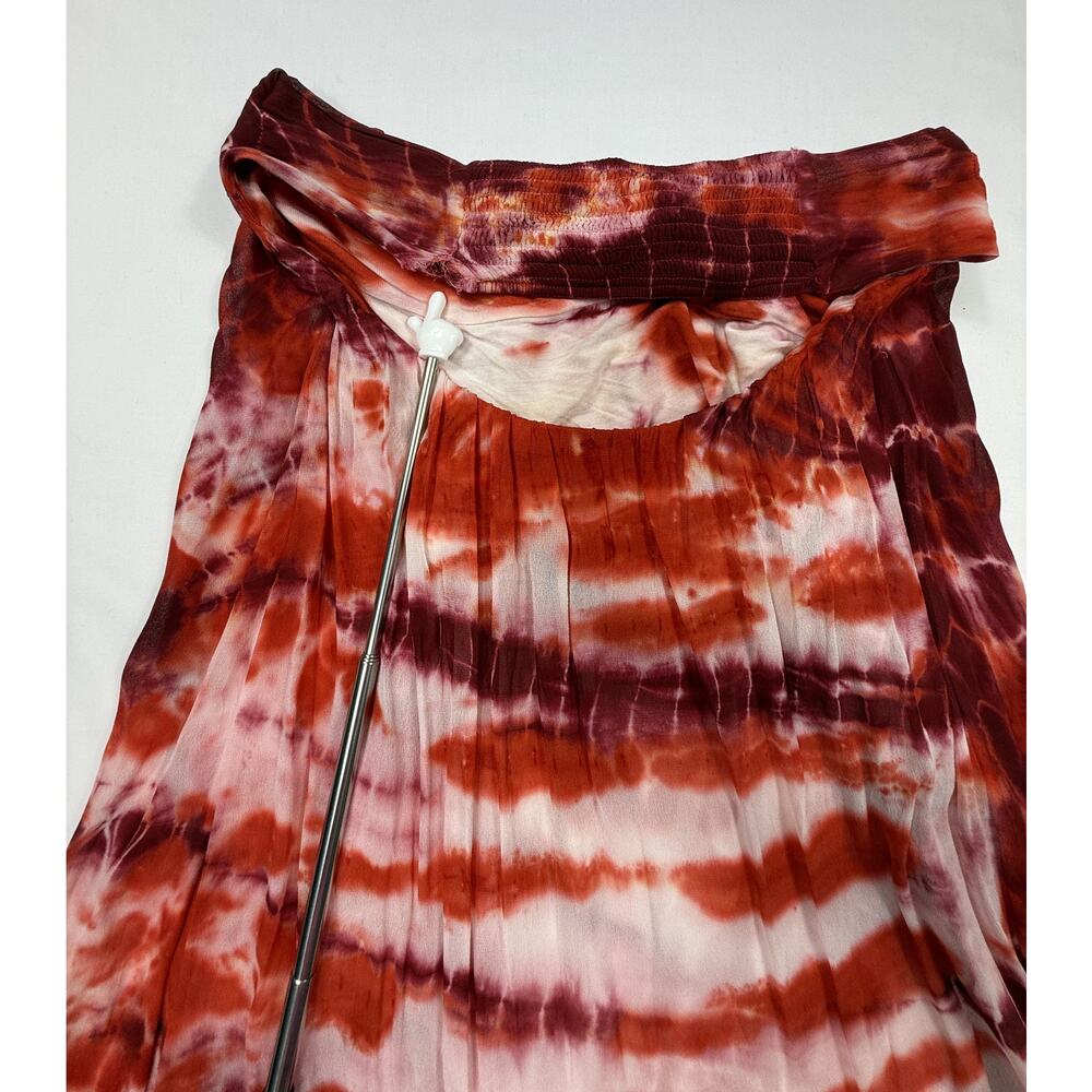 Young Fabulous & Broke Lexie dress red & white tie-dye Sz XS Maxi Strapless - Picture 10 of 11